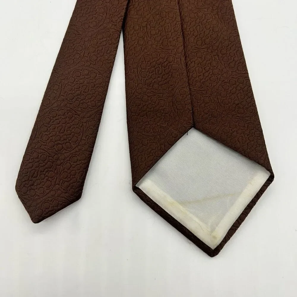Vintage Centura The Emporium Tie Brown with Embossed Design